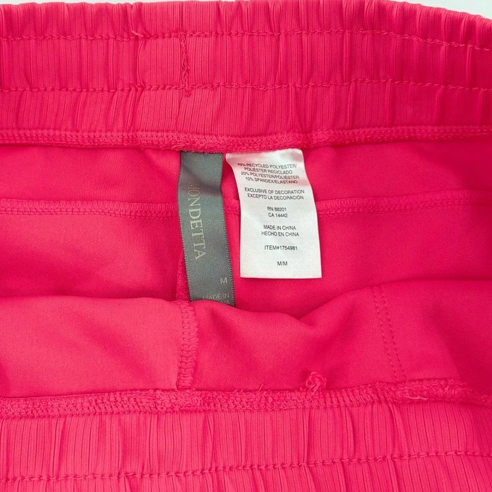MONDETTA Pink Ribbed Active Shorts Women Medium Drawstring Pockets Athletic Gym
